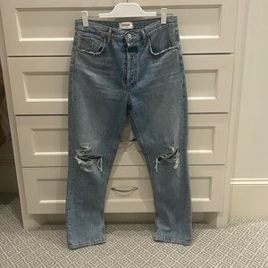 New AGOLDE RILEY distressed cropped jeans 28